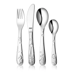 WMF Silit Aquarama Kinderbesteck-Set, 4-teilig|Kinder Kinderbestecke|Besteck-Sets