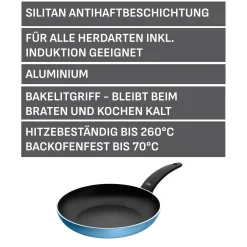 WMF Silit Belluna Stielpfanne, 28 cm, Blau| Induktionspfannen|Bratpfannen