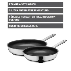 WMF Silit Calabria Pfannen-Set, 24 & 28 cm| Induktionspfannen|Pfannen-Sets