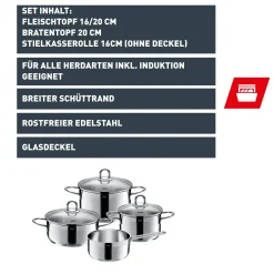 WMF Silit Diamant Topf-Set, 4-teilig| Topfsets