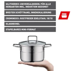 WMF Silit Extra Cook Mini-Kochtopf 14 cm mit Glasdeckel| Kochtöpfe