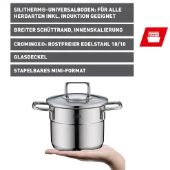 WMF Silit Extra Cook Mini-Kochtopf 12 cm mit Glasdeckel| Kochtöpfe
