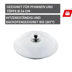 WMF Silit Glasdeckel mit Edelstahlgriff, 24 cm| Pfannendeckel|Zubehör Töpfe