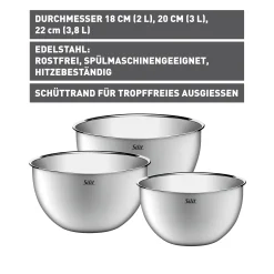 WMF Silit Küchenschüssel-Set, 3-teilig| Schüsseln