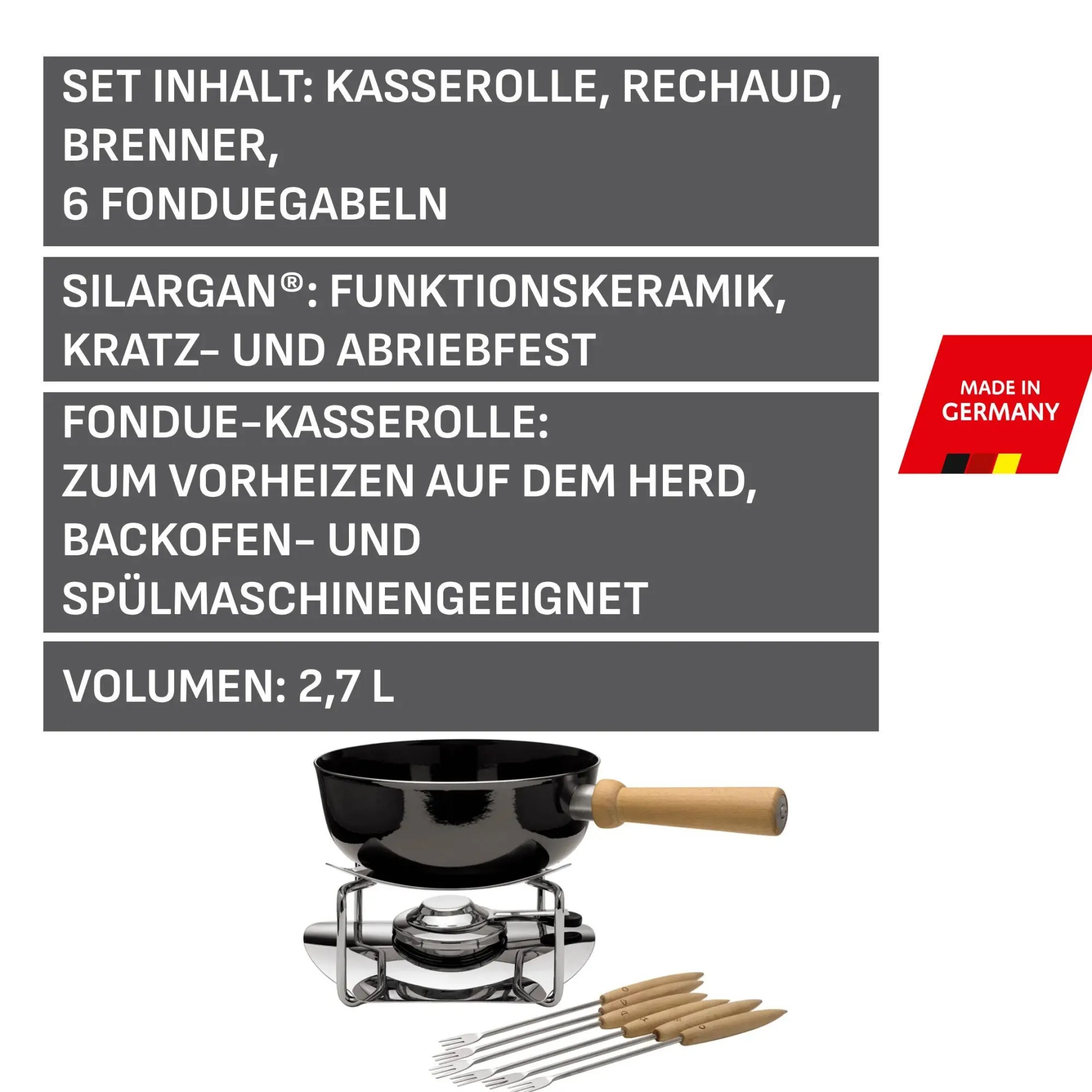 WMF Silit Käsefondue-Set, 9-teilig| Fondues|Fondues