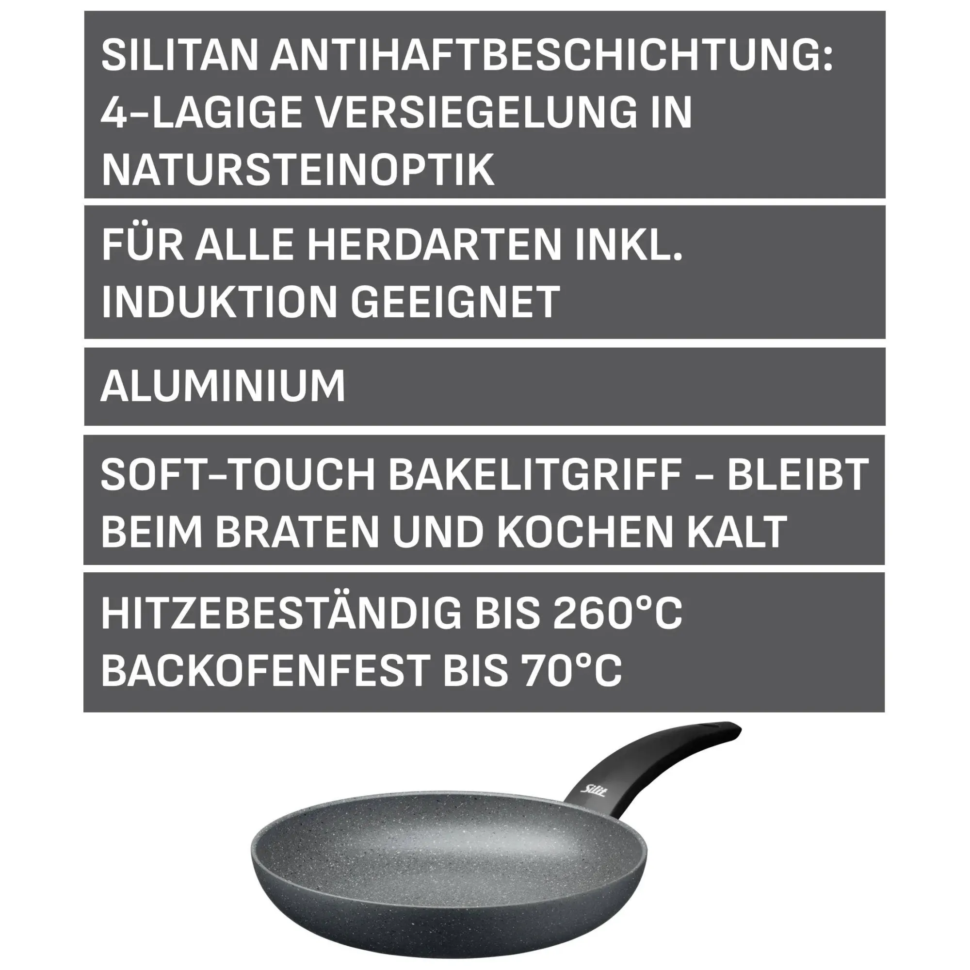 WMF Silit Montano Stielpfanne, 24 cm| Induktionspfannen|Bratpfannen