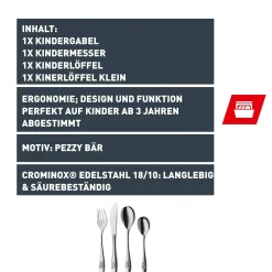 WMF Silit Pezzy Kids Kinderbesteck-Set, 4-teilig|Kinder Kinderbestecke|Besteck-Sets