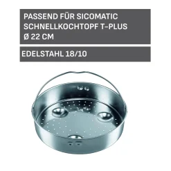 WMF Silit Sicomatic Edelstahl-Einsatz, gelocht, 22 cm| Zubehör Töpfe