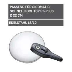WMF Silit Sicomatic t-Plus Deckel mit Griff, 22 cm| Zubehör Töpfe