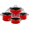 WMF Silit Silargan® Elegance Topf-Set, 4-teilig, Red| Topfsets
