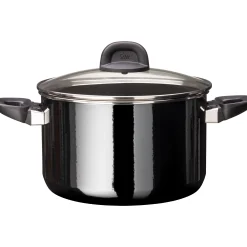 WMF Silit Silargan® Modesto Kochtopf mit Deckel, 24 cm, Black| Kochtöpfe|Induktionstöpfe