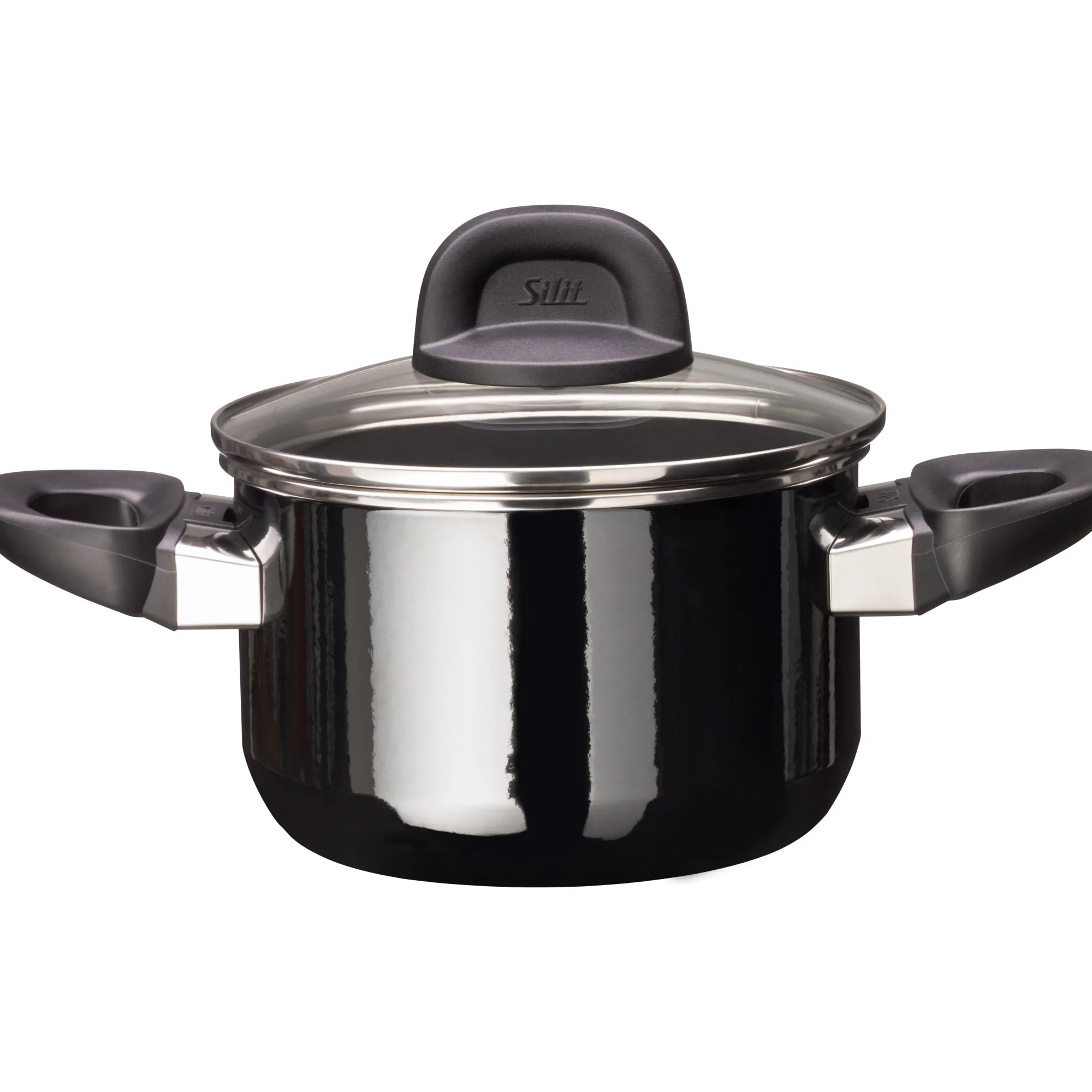 WMF Silit Silargan® Modesto Kochtopf mit Deckel, 16 cm, Black| Induktionstöpfe|Kochtöpfe