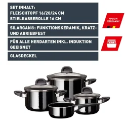WMF Silit Silargan® Modesto Topf-Set 4-teilig, Black| Topfsets