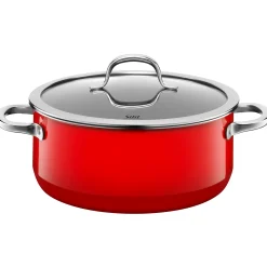 WMF Silit Silargan® Passion Bratentopf mit Deckel, 24 cm, Red| Bratentöpfe