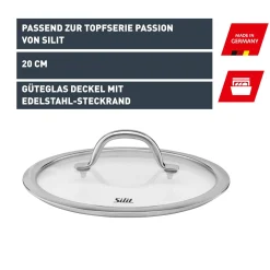 WMF Silit Silargan Passion Glasdeckel, 20 cm| Pfannendeckel|Zubehör Töpfe