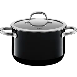 WMF Silit Silargan® Passion Kochtopf mit Deckel, 20 cm, Black| Kochtöpfe|Induktionstöpfe