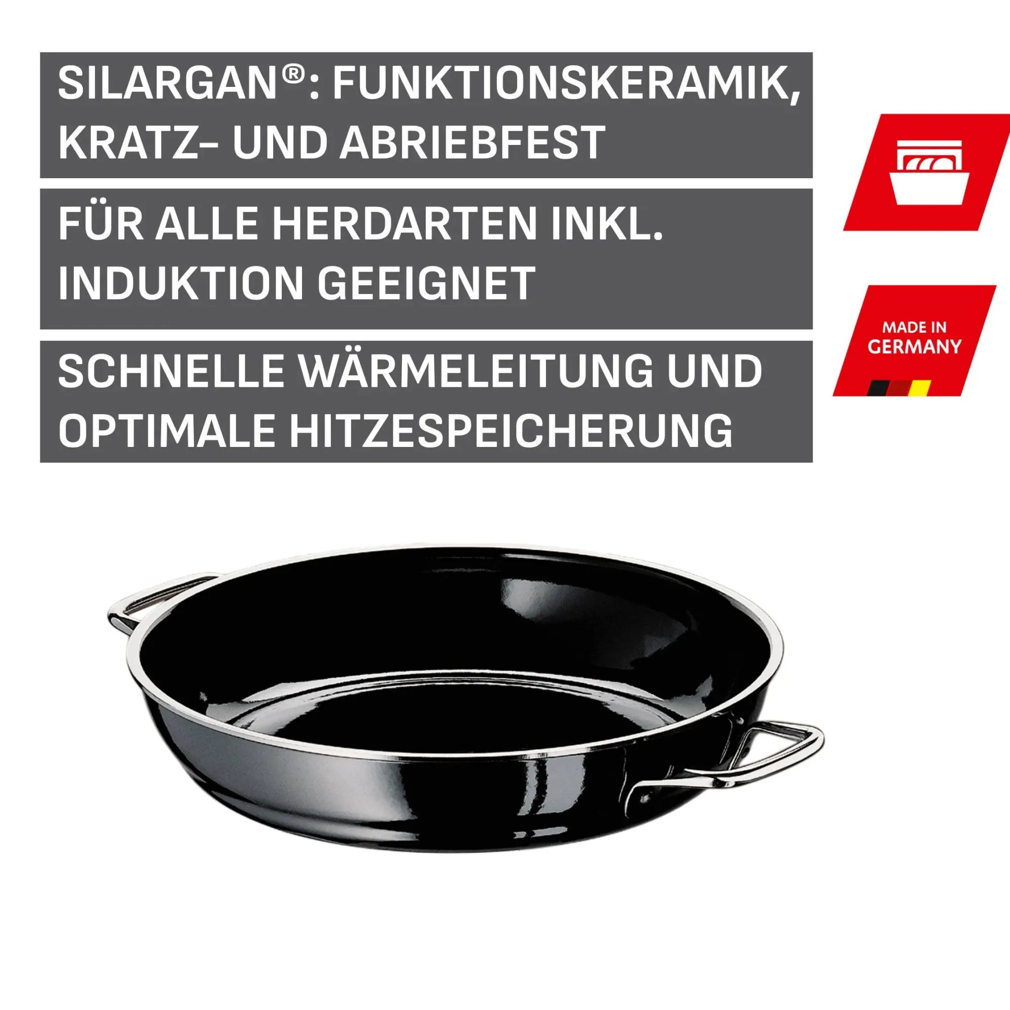 WMF Silit Silargan® Professional Servierpfanne, 28 cm, Black| Servierpfannen|Induktionspfannen