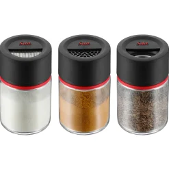 WMF Silit Storio Gewürzstreuer-Set, 3-teilig| Zuckerstreuer|Salz- & Pfefferstreuer