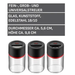 WMF Silit Storio Gewürzstreuer-Set, 3-teilig| Zuckerstreuer|Salz- & Pfefferstreuer