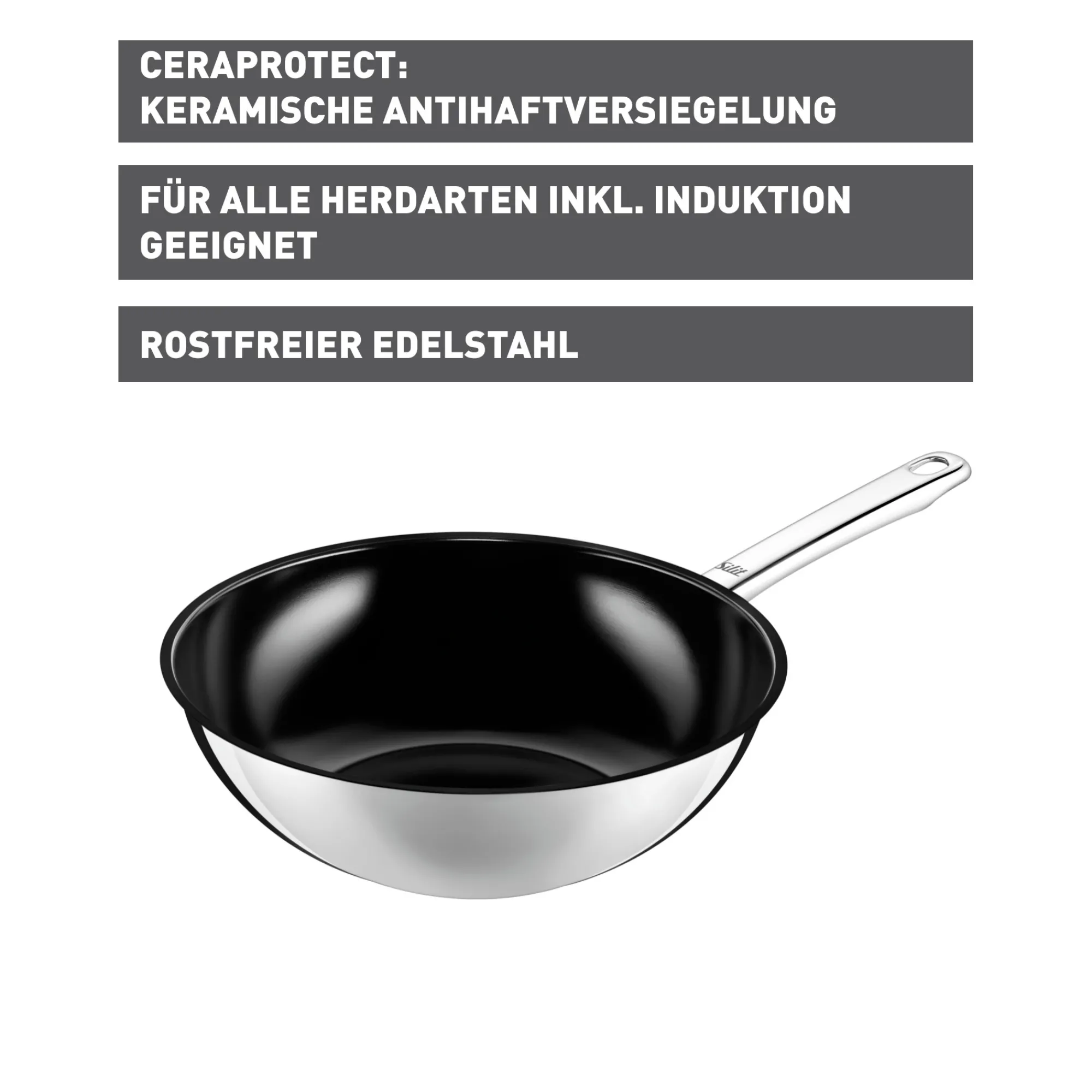 WMF Silit Wuhan Wok-Pfanne, 28 cm| Induktionspfannen|Woks