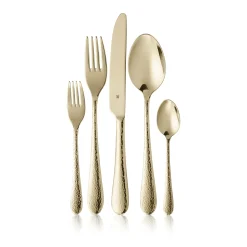 WMF Sitello Besteck-Set, Gold Edition, 30-teilig, Cromargan®| Besteck-Sets
