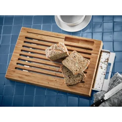 WMF Smart Storage Brotschneidebrett mit Auffangschale Schneidebrett, 44 x 27 cm| Schneidebretter