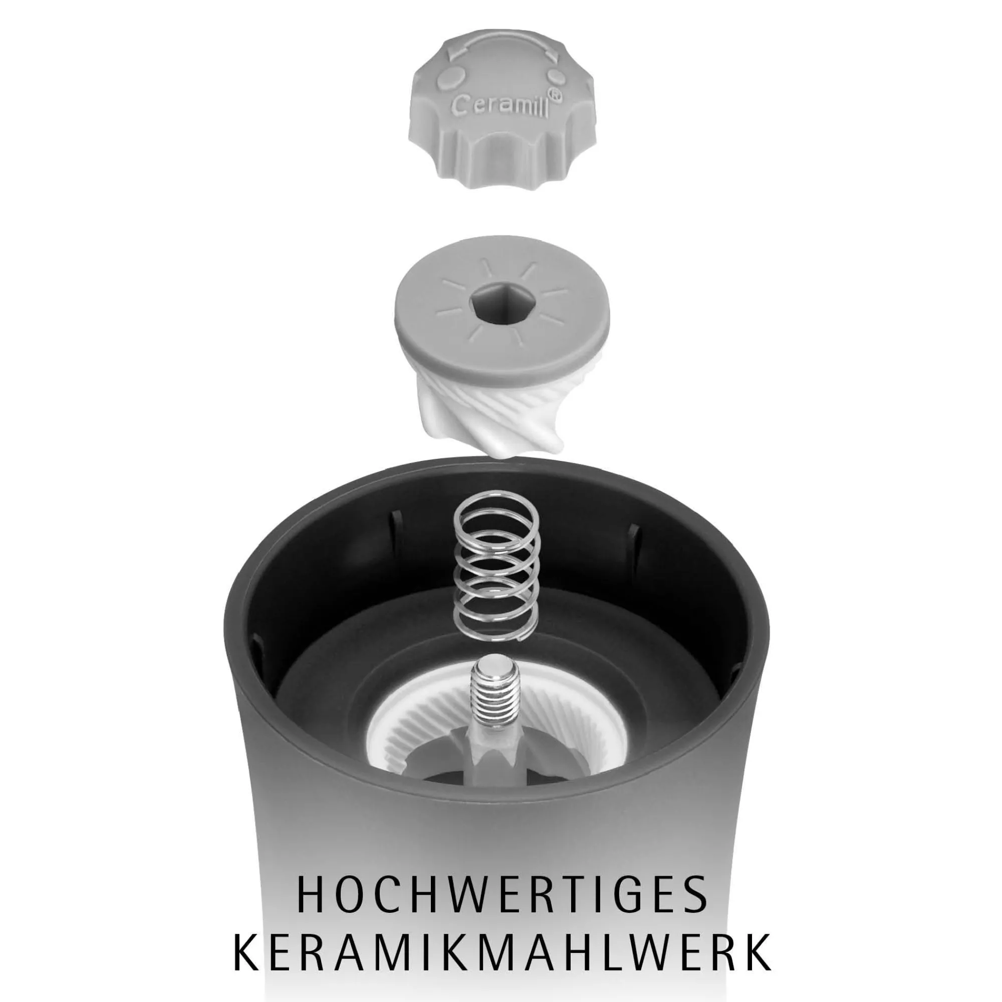 WMF Trend Gewürzmühlen-Set, 2-teilig, grau| Salz- & Pfeffermühlen|Gewürzmühlen