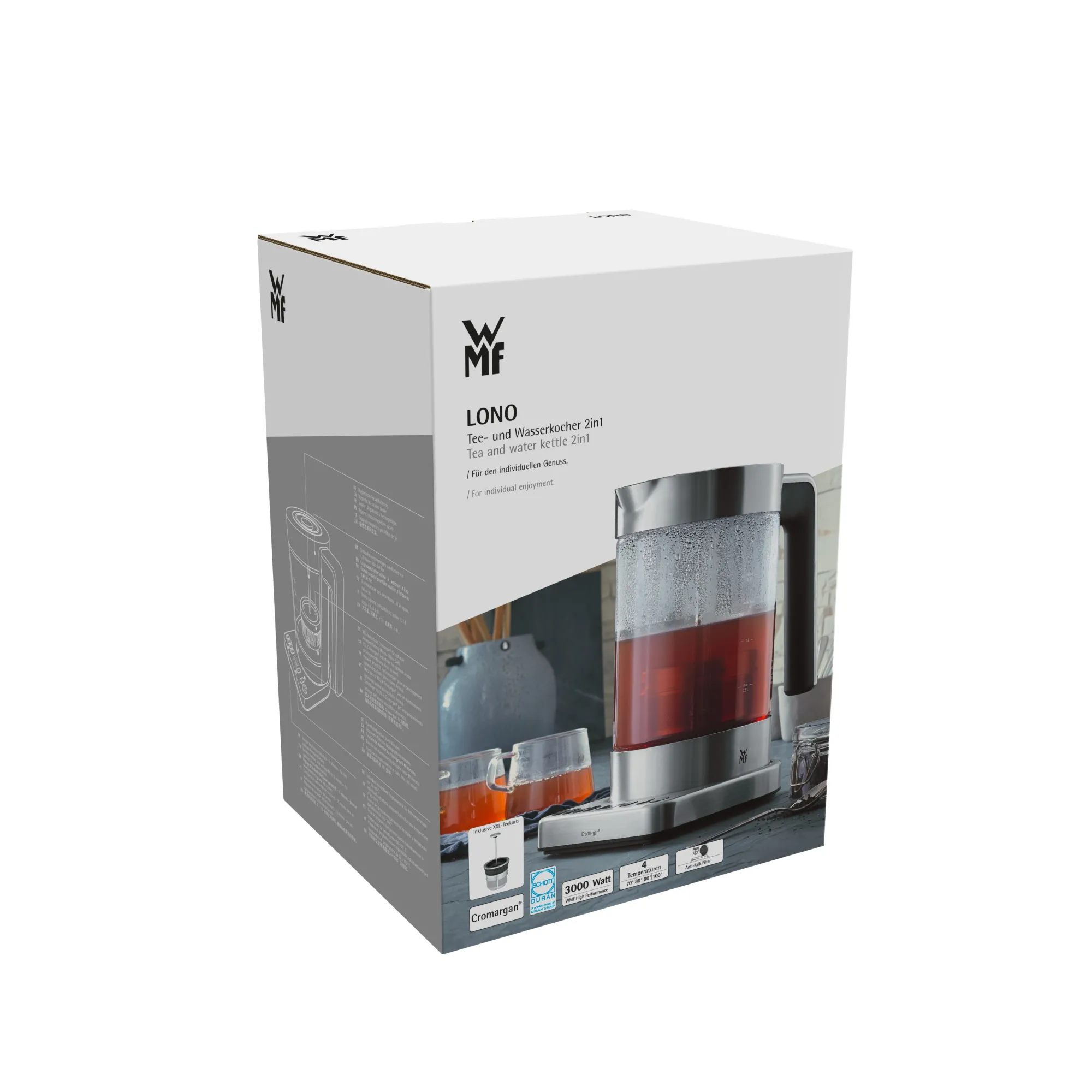 WMF Lono Tee- und Wasserkocher 2-in-1, 1,7 l| Wasserkocher|Weitere Küchengeräte